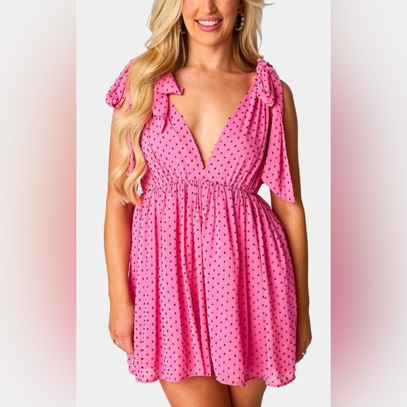 Buddy Love size XS Melanie Pink Polka Dot Dress - Picture 6 of 7